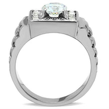 Load image into Gallery viewer, TK347 - High polished (no plating) Stainless Steel Ring with AAA Grade CZ  in Clear