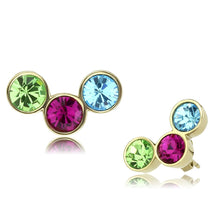 Load image into Gallery viewer, TK3492 - IP Gold(Ion Plating) Stainless Steel Earrings with Top Grade Crystal  in Multi Color