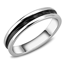 Load image into Gallery viewer, TK3502 - Two-Tone IP Black (Ion Plating) Stainless Steel Ring with No Stone