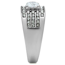 Load image into Gallery viewer, TK351 - High polished (no plating) Stainless Steel Ring with AAA Grade CZ  in Clear