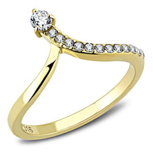 Load image into Gallery viewer, TK3524 - IP Gold(Ion Plating) Stainless Steel Ring with AAA Grade CZ  in Clear