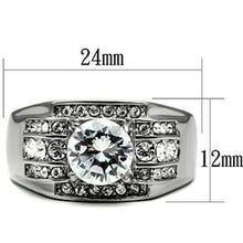 Load image into Gallery viewer, TK352 - High polished (no plating) Stainless Steel Ring with AAA Grade CZ  in Clear