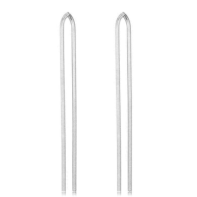 TK3530 - High polished (no plating) Stainless Steel Earrings with No Stone