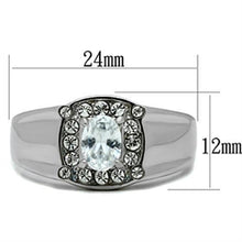 Load image into Gallery viewer, TK353 - High polished (no plating) Stainless Steel Ring with AAA Grade CZ  in Clear