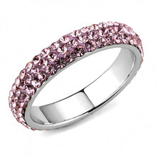 Load image into Gallery viewer, TK3543 - High polished (no plating) Stainless Steel Ring with Top Grade Crystal  in Light Rose