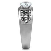 Load image into Gallery viewer, TK354 - High polished (no plating) Stainless Steel Ring with AAA Grade CZ  in Clear