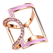 Load image into Gallery viewer, TK3561 - IP Rose Gold(Ion Plating) Stainless Steel Ring with Top Grade Crystal  in Light Rose