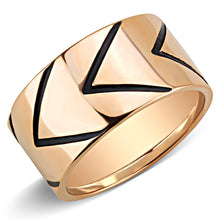 Load image into Gallery viewer, TK3563 - IP Rose Gold(Ion Plating) Stainless Steel Ring with Epoxy  in Jet