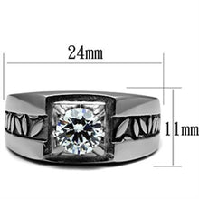 Load image into Gallery viewer, TK356 - High polished (no plating) Stainless Steel Ring with AAA Grade CZ  in Clear