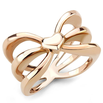 TK3575 - IP Rose Gold(Ion Plating) Stainless Steel Ring with No Stone