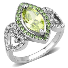 Load image into Gallery viewer, TK3579 - No Plating Stainless Steel Ring with AAA Grade CZ  in Apple Green color