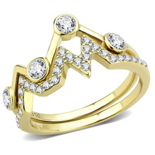 Load image into Gallery viewer, TK3596 - IP Gold(Ion Plating) Stainless Steel Ring with AAA Grade CZ  in Clear