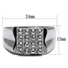 Load image into Gallery viewer, TK359 - High polished (no plating) Stainless Steel Ring with Top Grade Crystal  in Clear