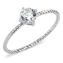 Load image into Gallery viewer, TK3604 - No Plating Stainless Steel Ring with AAA Grade CZ  in Clear