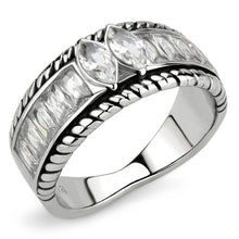 Load image into Gallery viewer, TK3606 - No Plating Stainless Steel Ring with AAA Grade CZ  in Clear