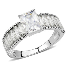 Load image into Gallery viewer, TK3608 - No Plating Stainless Steel Ring with AAA Grade CZ  in Clear