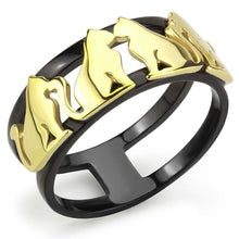 Load image into Gallery viewer, TK3609 - IP Gold+ IP Black (Ion Plating) Stainless Steel Ring with No Stone