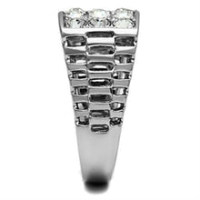 Load image into Gallery viewer, TK360 - High polished (no plating) Stainless Steel Ring with Top Grade Crystal  in Clear