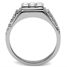 Load image into Gallery viewer, TK361 - High polished (no plating) Stainless Steel Ring with Top Grade Crystal  in Clear