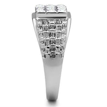 Load image into Gallery viewer, TK361 - High polished (no plating) Stainless Steel Ring with Top Grade Crystal  in Clear