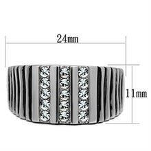 Load image into Gallery viewer, TK364 - High polished (no plating) Stainless Steel Ring with Top Grade Crystal  in Clear