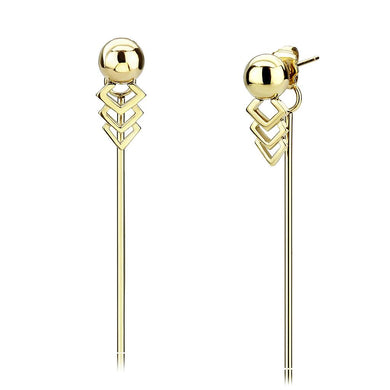 TK3650 - IP Gold(Ion Plating) Stainless Steel Earrings with No Stone