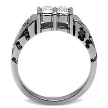 Load image into Gallery viewer, TK365 - High polished (no plating) Stainless Steel Ring with Top Grade Crystal  in Clear