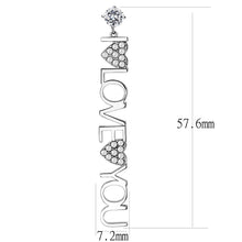 Load image into Gallery viewer, TK3665 - High polished (no plating) Stainless Steel Earrings with AAA Grade CZ  in Clear