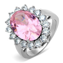 Load image into Gallery viewer, TK3676 - High polished (no plating) Stainless Steel Ring with Synthetic Synthetic Glass in Rose