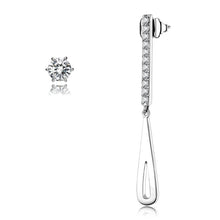 Load image into Gallery viewer, TK3678 - High polished (no plating) Stainless Steel Earrings with AAA Grade CZ  in Clear