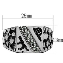 Load image into Gallery viewer, TK367 - High polished (no plating) Stainless Steel Ring with Top Grade Crystal  in Clear