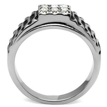 Load image into Gallery viewer, TK368 - High polished (no plating) Stainless Steel Ring with Top Grade Crystal  in Clear