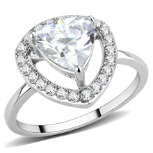 Load image into Gallery viewer, TK3699 - High polished (no plating) Stainless Steel Ring with AAA Grade CZ  in Clear