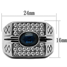 Load image into Gallery viewer, TK369 - High polished (no plating) Stainless Steel Ring with Top Grade Crystal  in Montana