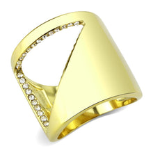 Load image into Gallery viewer, TK3715 - IP Gold(Ion Plating) Stainless Steel Ring with Top Grade Crystal  in Clear