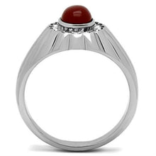 Load image into Gallery viewer, TK372 - High polished (no plating) Stainless Steel Ring with Semi-Precious Onyx in Siam