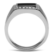 Load image into Gallery viewer, TK386 - High polished (no plating) Stainless Steel Ring with Top Grade Crystal  in Clear