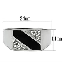 Load image into Gallery viewer, TK387 - High polished (no plating) Stainless Steel Ring with Top Grade Crystal  in Clear