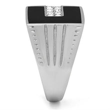 Load image into Gallery viewer, TK388 - High polished (no plating) Stainless Steel Ring with Top Grade Crystal  in Clear