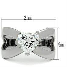 Load image into Gallery viewer, TK390 - High polished (no plating) Stainless Steel Ring with AAA Grade CZ  in Clear