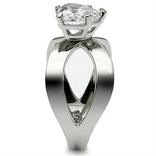 Load image into Gallery viewer, TK390 - High polished (no plating) Stainless Steel Ring with AAA Grade CZ  in Clear