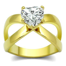 Load image into Gallery viewer, TK390G - IP Gold(Ion Plating) Stainless Steel Ring with AAA Grade CZ  in Clear