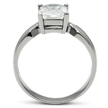 Load image into Gallery viewer, TK391 - High polished (no plating) Stainless Steel Ring with AAA Grade CZ  in Clear