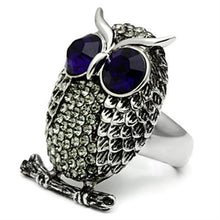 Load image into Gallery viewer, TK399 - High polished (no plating) Stainless Steel Ring with Top Grade Crystal  in Amethyst