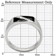 Load image into Gallery viewer, TK414701 - High polished (no plating) Stainless Steel Ring with Top Grade Crystal  in Clear