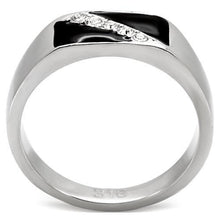 Load image into Gallery viewer, TK414701 - High polished (no plating) Stainless Steel Ring with Top Grade Crystal  in Clear