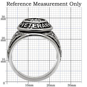 TK414704 - High polished (no plating) Stainless Steel Ring with Epoxy  in Jet