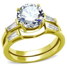 Load image into Gallery viewer, TK44701 - IP Gold(Ion Plating) Stainless Steel Ring with AAA Grade CZ  in Clear