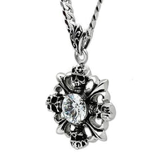 Load image into Gallery viewer, TK454 - High polished (no plating) Stainless Steel Chain Pendant with AAA Grade CZ  in Clear