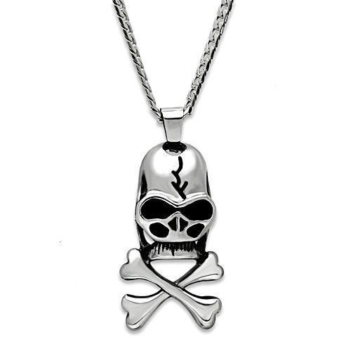 TK457 - High polished (no plating) Stainless Steel Necklace with No Stone